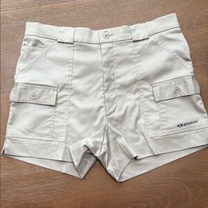 Men’s Sportif USA 35 beige Tan Cargo Shorts fishing hiking outdoors utility